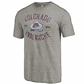 Colorado Avalanche Rinkside Gray Heritage Tri Blend T-Shirt,baseball caps,new era cap wholesale,wholesale hats
